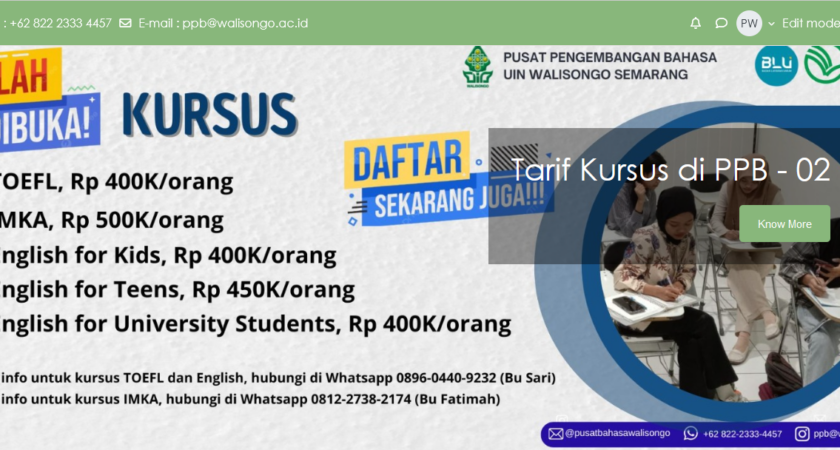 Pusat Pengembangan Bahasa UIN Walisongo Semarang Luncurkan Platform E-learning Inovatif