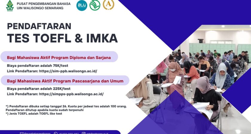 Jadwal Tambahan Tes TOEFL dan IMKA Bulan Desember 2024