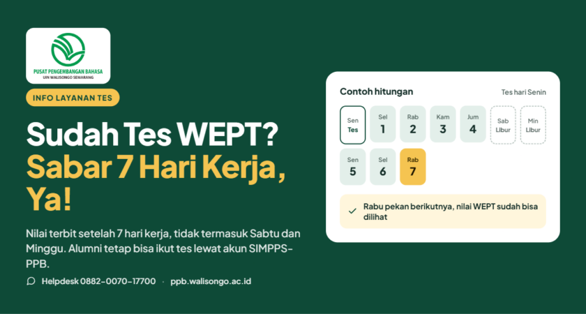 Sudah Ikut Tes tetapi Sertifikat Belum Muncul? Ini Penjelasan PPB UIN Walisongo